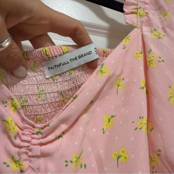 Faithfull The Brand Mathilde Midi Sun Dress | Floral Print | Size 6 | Pink - Picture 10 of 12